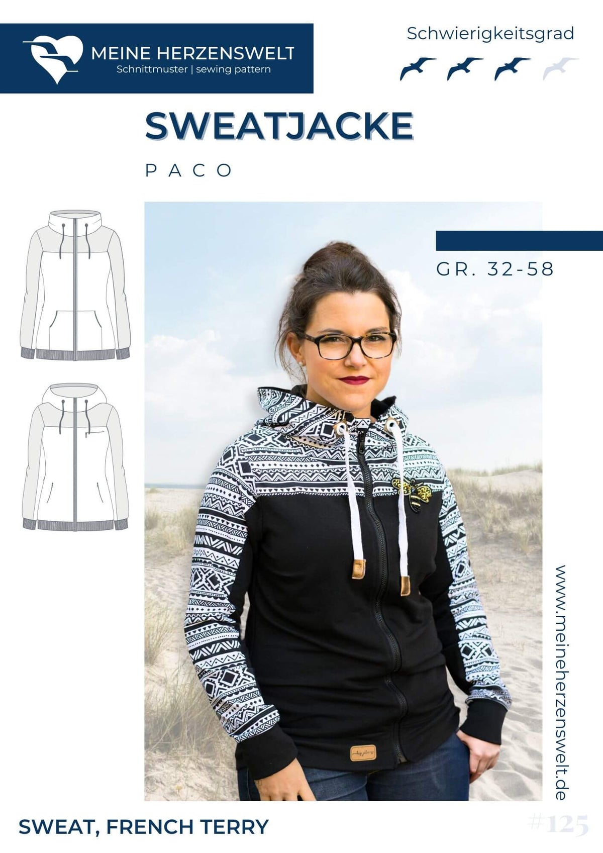 Papierschnittmuster Mein Paco Sweatjacke