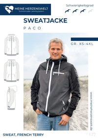 Papierschnittmuster Mein Paco Sweatjacke Herren