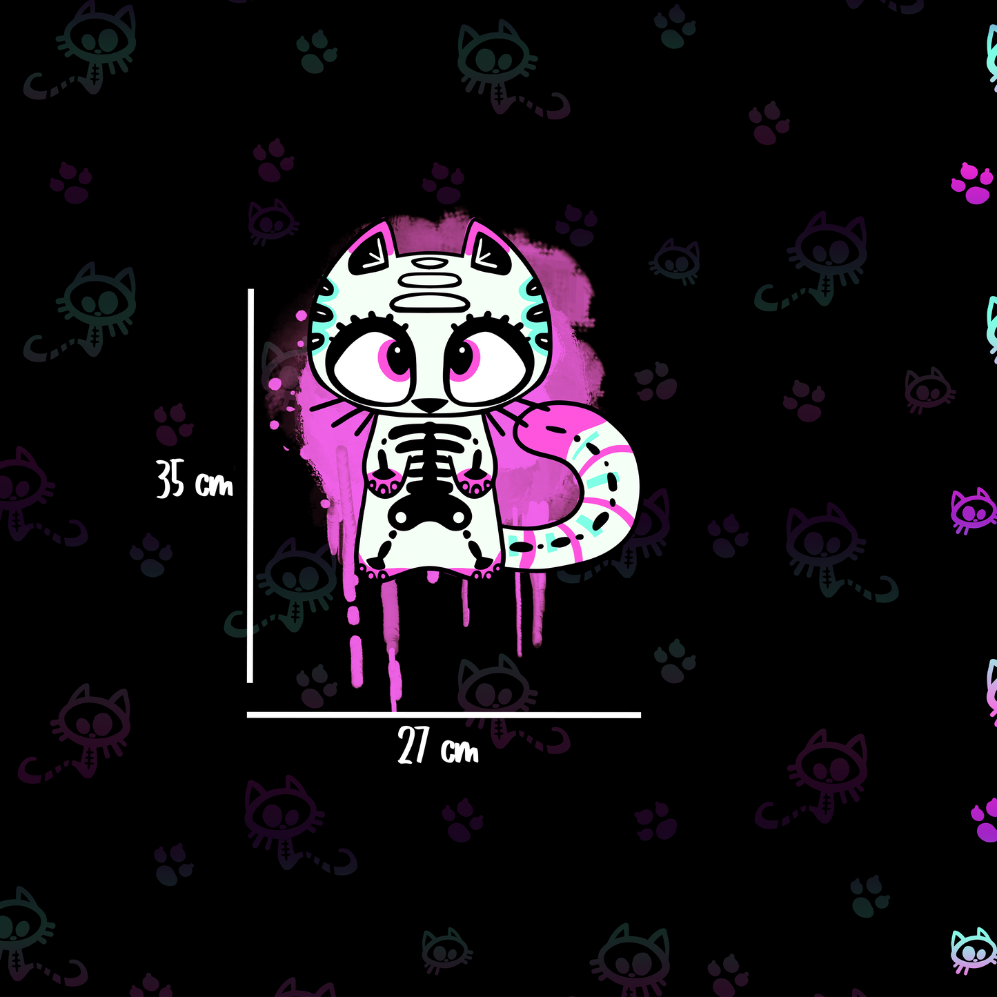 Bio-Jersey Panel Skull cat Tintenrebell