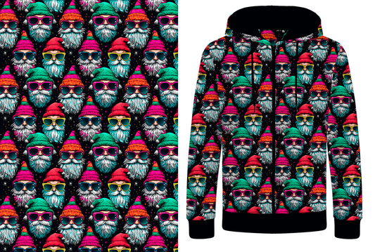 0,5m Bio Kuschelsweat  "Psycho Xmas Beards"