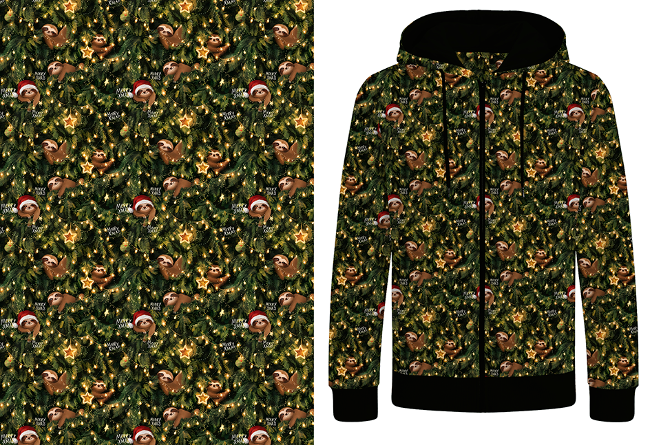 0,5m Bündchen "Xmas Sloth"