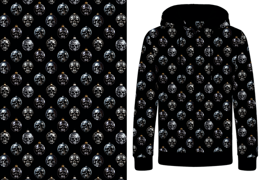 0,5m Black Frost Skullballs  Bio KuschelSweat mit kleinen Druckfehlern