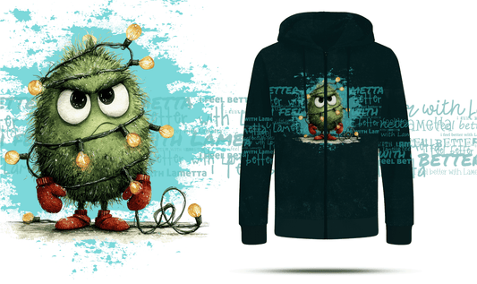 1m Bio Kuschelsweat  "i feel better with Lametta"