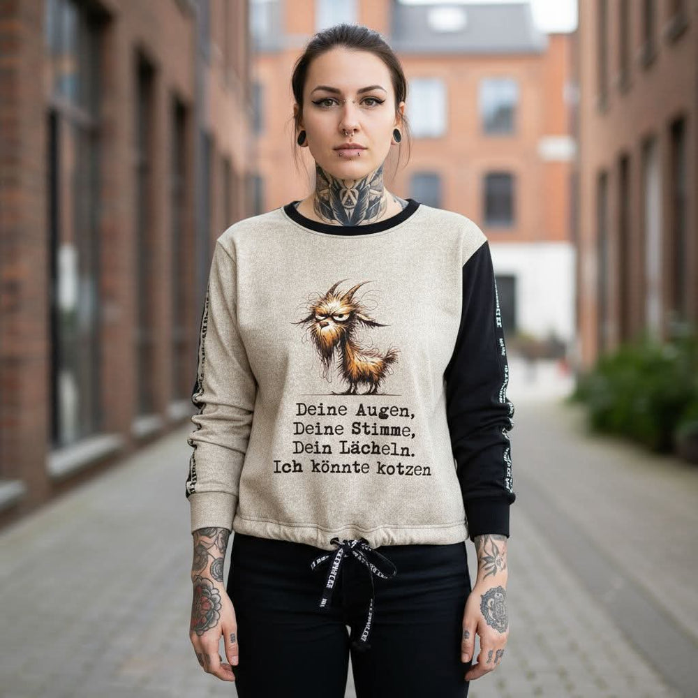 1m ich könnte kotzen Bio-French Terry Sweat
