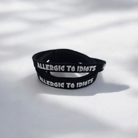 Flachkordel: 1m "allergic to Idiots"