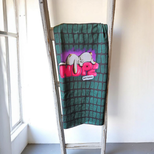 75cm flamed Bio-French Terry "Lazy Bunny Petrol"