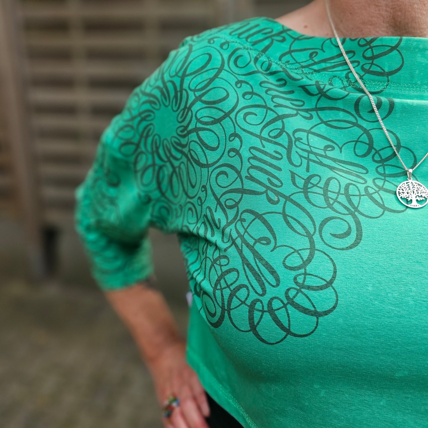 1m Bio-Modal Jersey Grün fuc* off Mandala