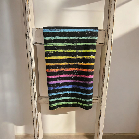 0,5m Bündchen "Grunge Rainbow Stripes"