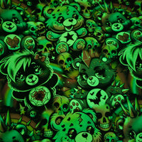 0,5m Kunstleder nachtleuchtend Punkbärchen