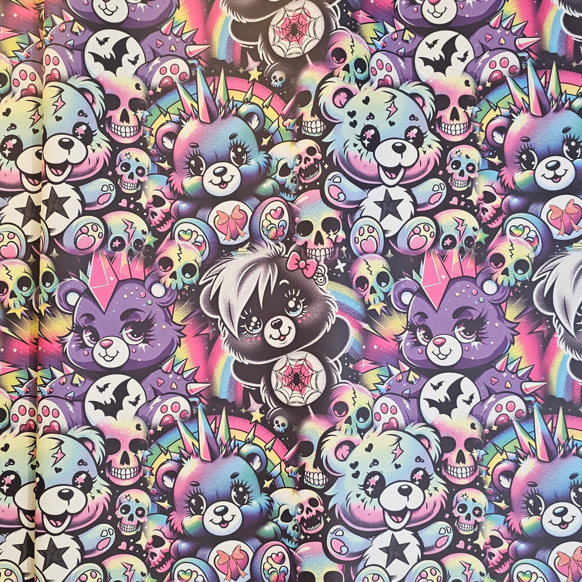 0,5m Kunstleder nachtleuchtend Punkbärchen