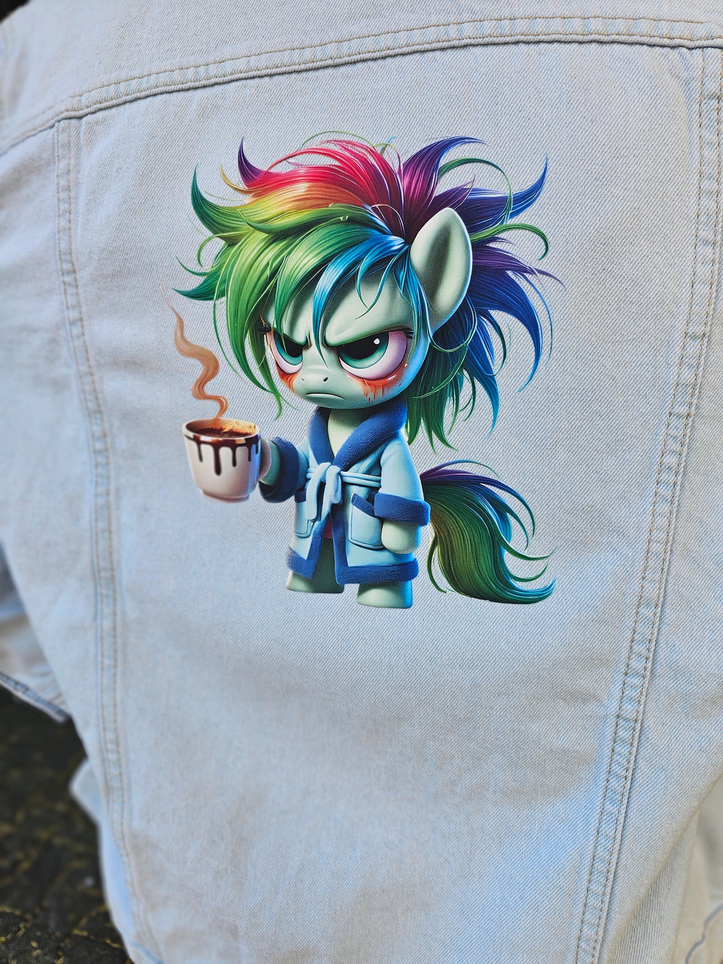 Bügelbild Kaffee Einhorn