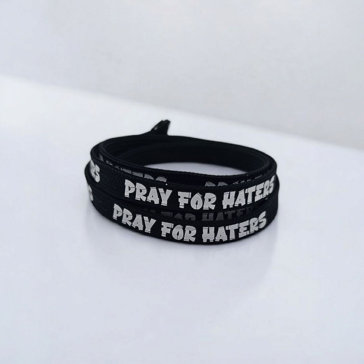 Flachkordel 1m "Pray for haters"