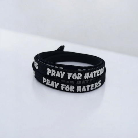 Flachkordel 1m "Pray for haters"