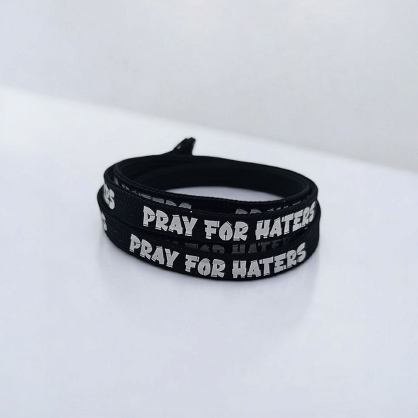 Flachkordel 1m "Pray for haters"