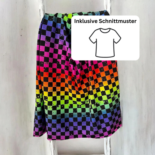 Schnäppchen-NähGlück Sommershirt Rainbow Schachbrett