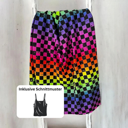 Schnäppchen-NähGlück Sommertop Schachbrett Rainbow